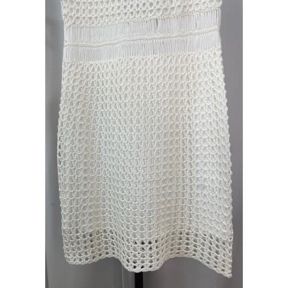Line and Dot Karolina Crochet Knit Dress Ivory Sz. Med NWT Fully Lined Open Back - Picture 4 of 10